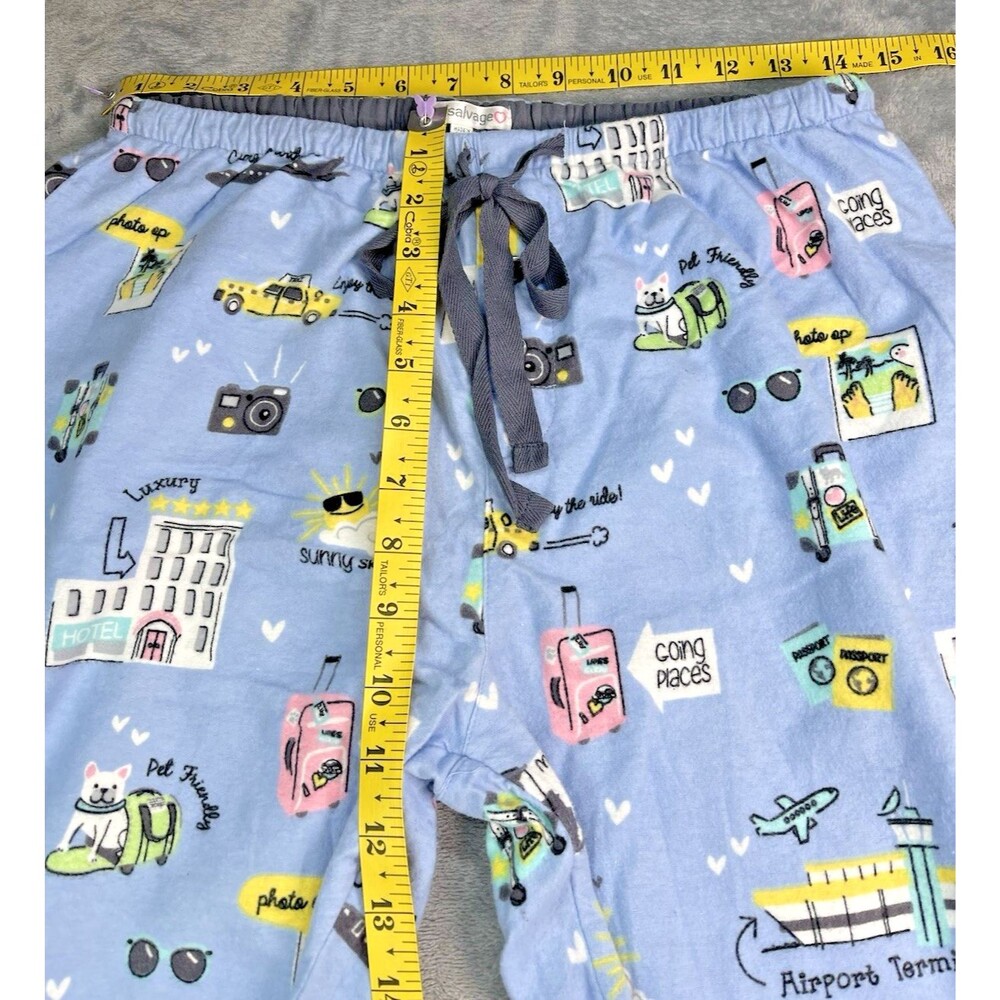 PJ Salvage womens NEW pajama set 'Airport Travel' collegiate soft oversized sz S - Picture 7 of 12